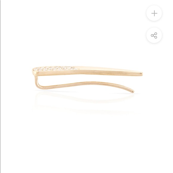 Half Pave Diamond Skimmer Earring - Picture 4 of 7